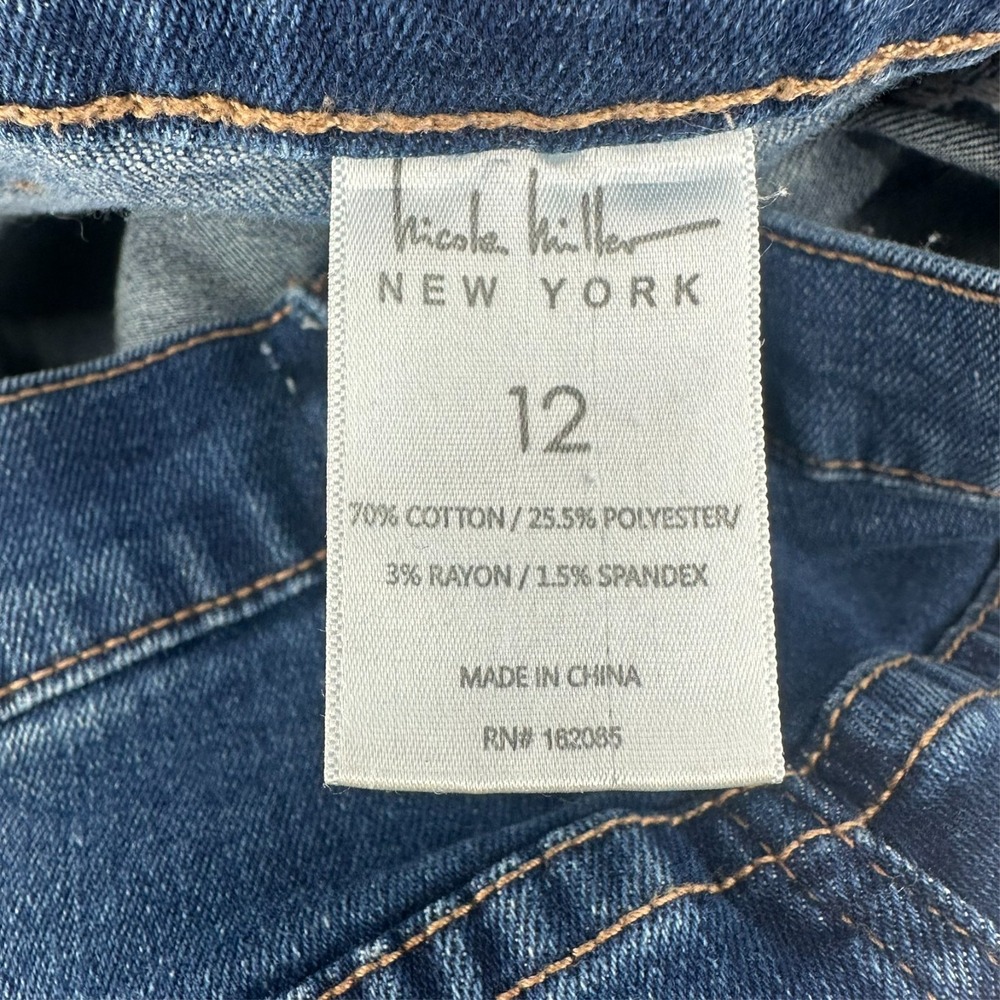 Nicole Miller Jeans Womens 12 Blue Denim Soho High-Rise Straight Leg Medium Wash - Picture 6 of 10